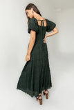 Beckie Smocked Maxi Dress in Green FINAL SALE