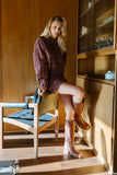 Finley Tweed Mini Skirt in Red