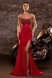 RAQUEL GOWN STRAPLESS DRESS WITH BEADED BODICE