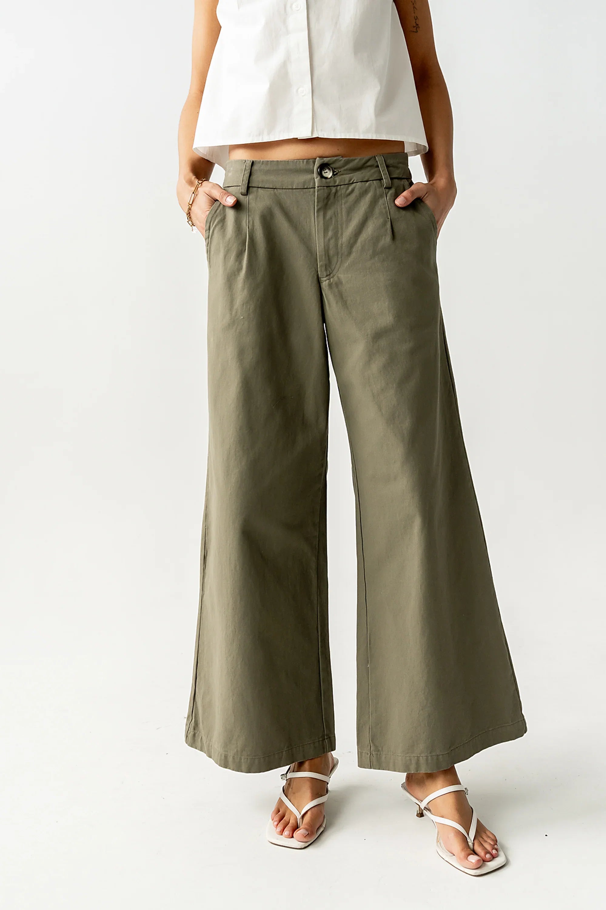 Jannah Wide Leg Pants in Olive