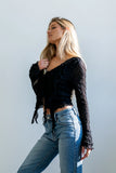 Joy Ruffle Top in Black FINAL SALE