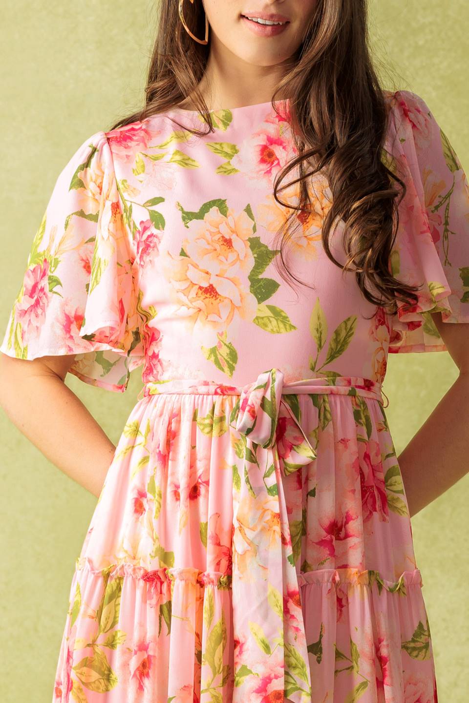 CARRIAGE RIDE ROMANCE PINK FLORAL MAXI DRESS