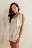 Mary Floral Knit Romper in Ivory FINAL SALE