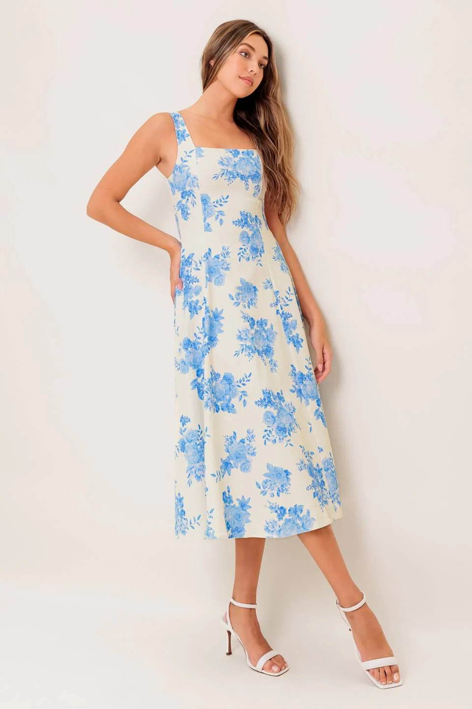 BLUEBELL BREEZE BLUE FLORAL MIDI DRESS