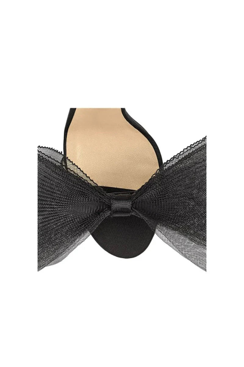 Asymmetric Bow Embellished Satin High Heel Sandals
