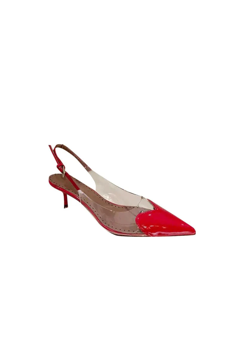 Yellow Stiletto Heel Mid Heel Sandals