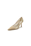 Pointed Toe Bridal Heels with Lace