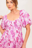 PRETTY IN PINK EYELET MINI DRESS