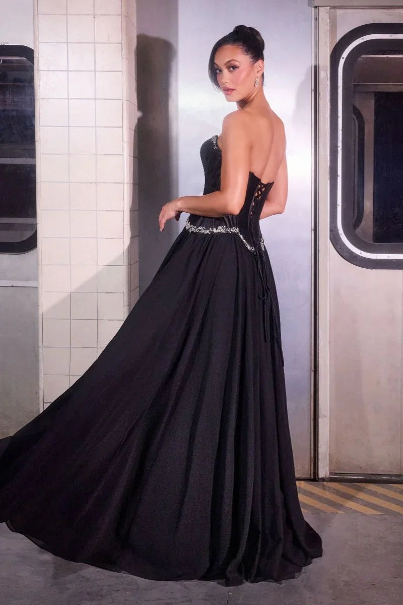 Georgina Corset Ball Gown With Scarf