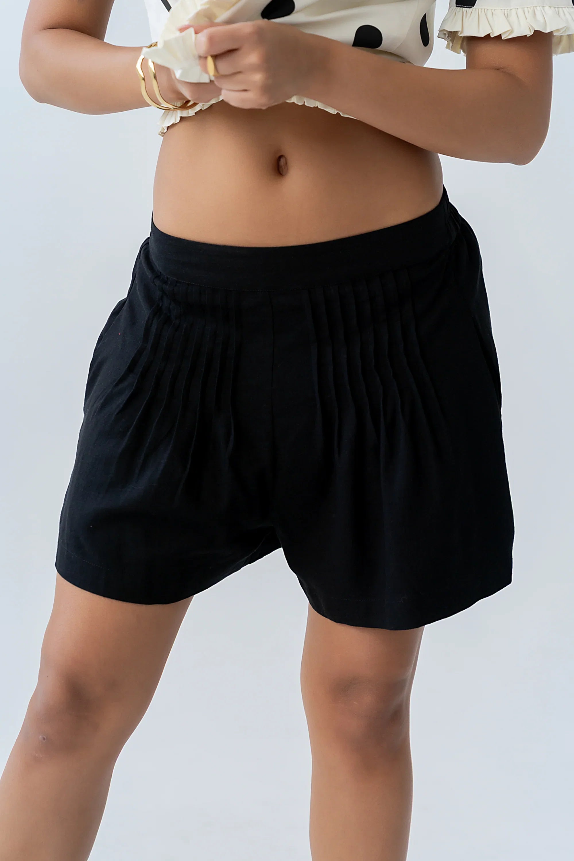 Jenny Pleated Shorts in Black