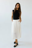 Tristan Mixed Media Midi Dress in Ivory FINAL SALE