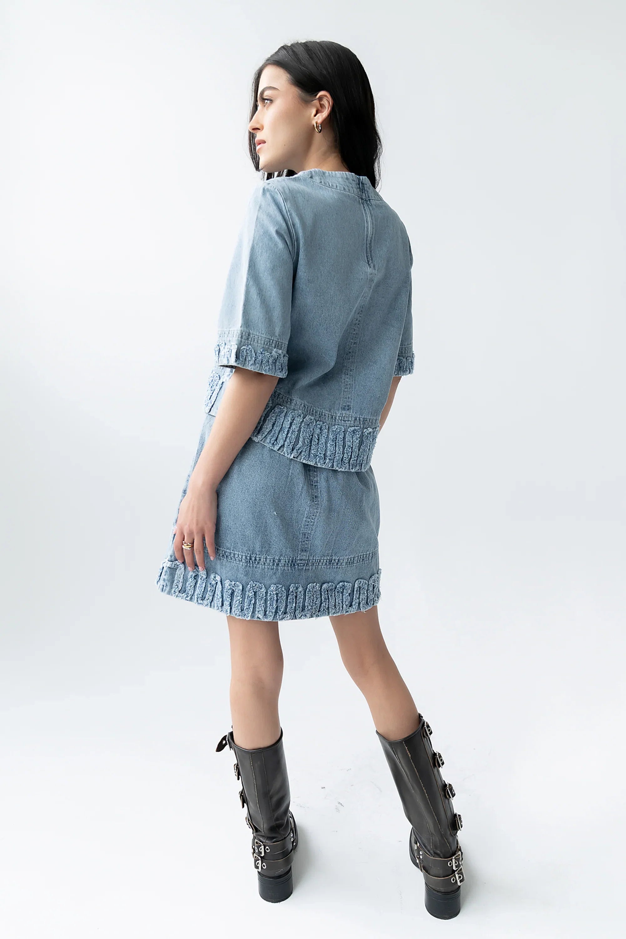 Jana Denim Skirt in Light Wash