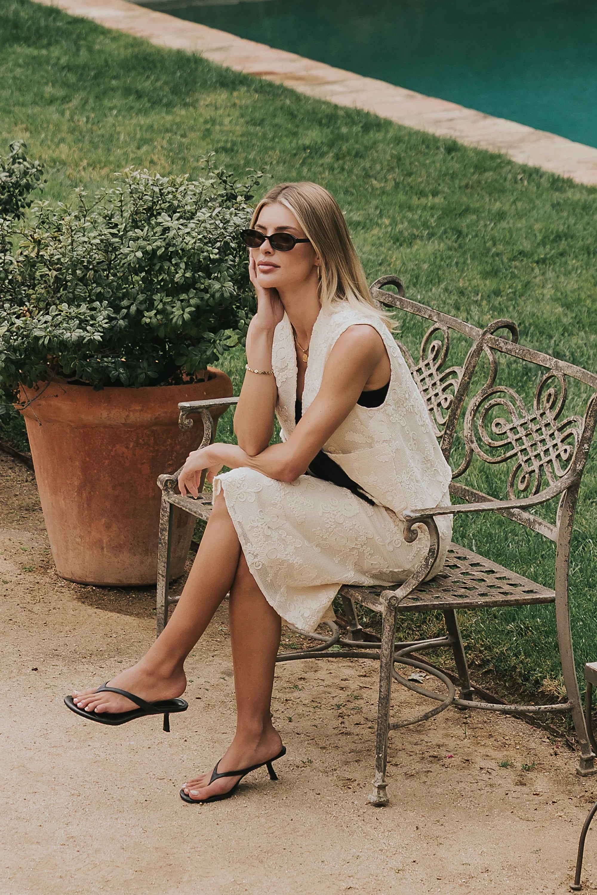 Justin Crochet Midi Skirt