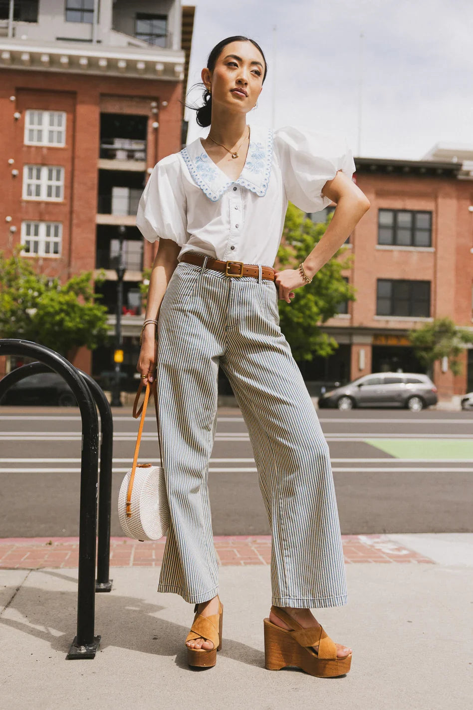 Lara Embroidered Blouse in Off White FINAL SALE