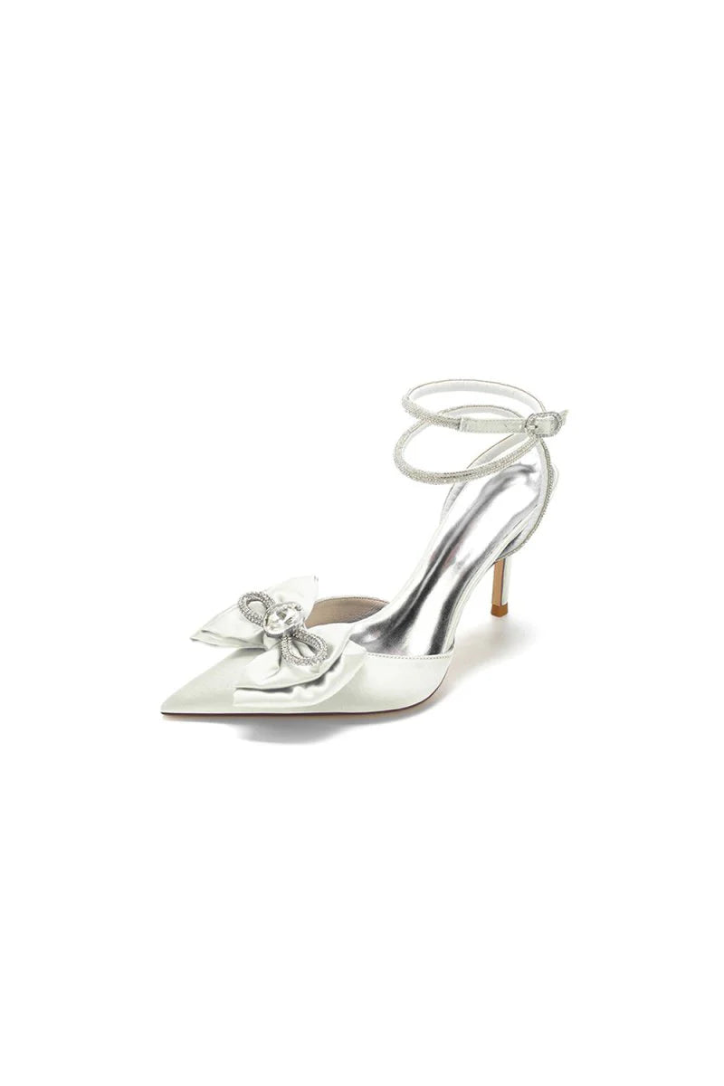 Pointed Toe Heels with Ribbon Bow