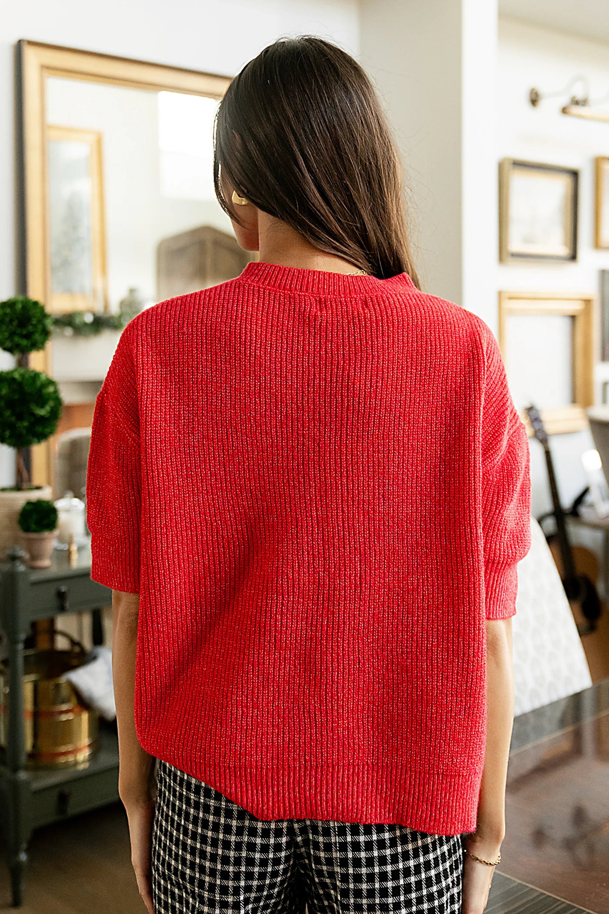 Leah Knit Cardigan in Red FINAL SALE