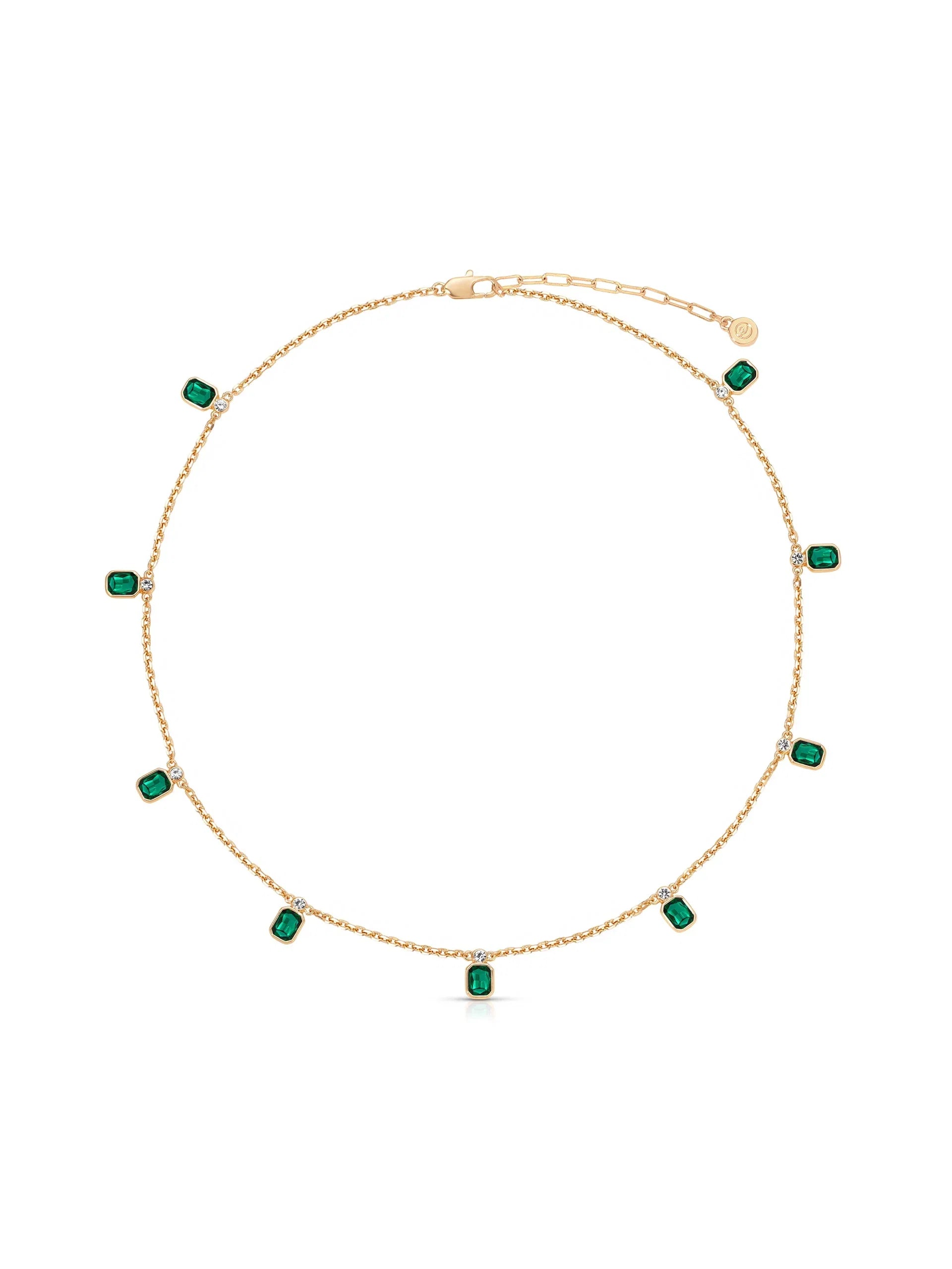 Deco Crystal Charm Necklace