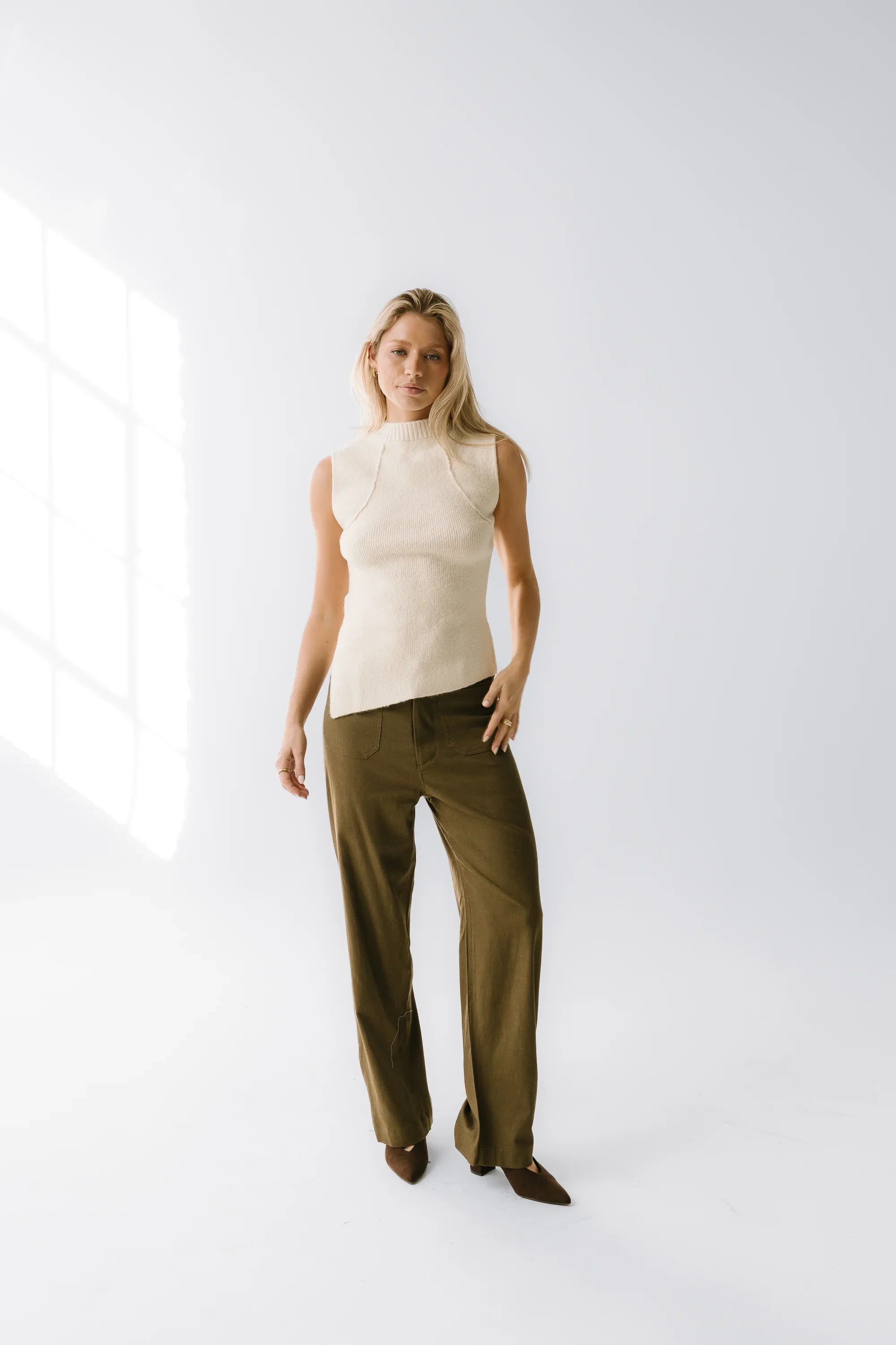 Lander Wide Leg Pants in Olive