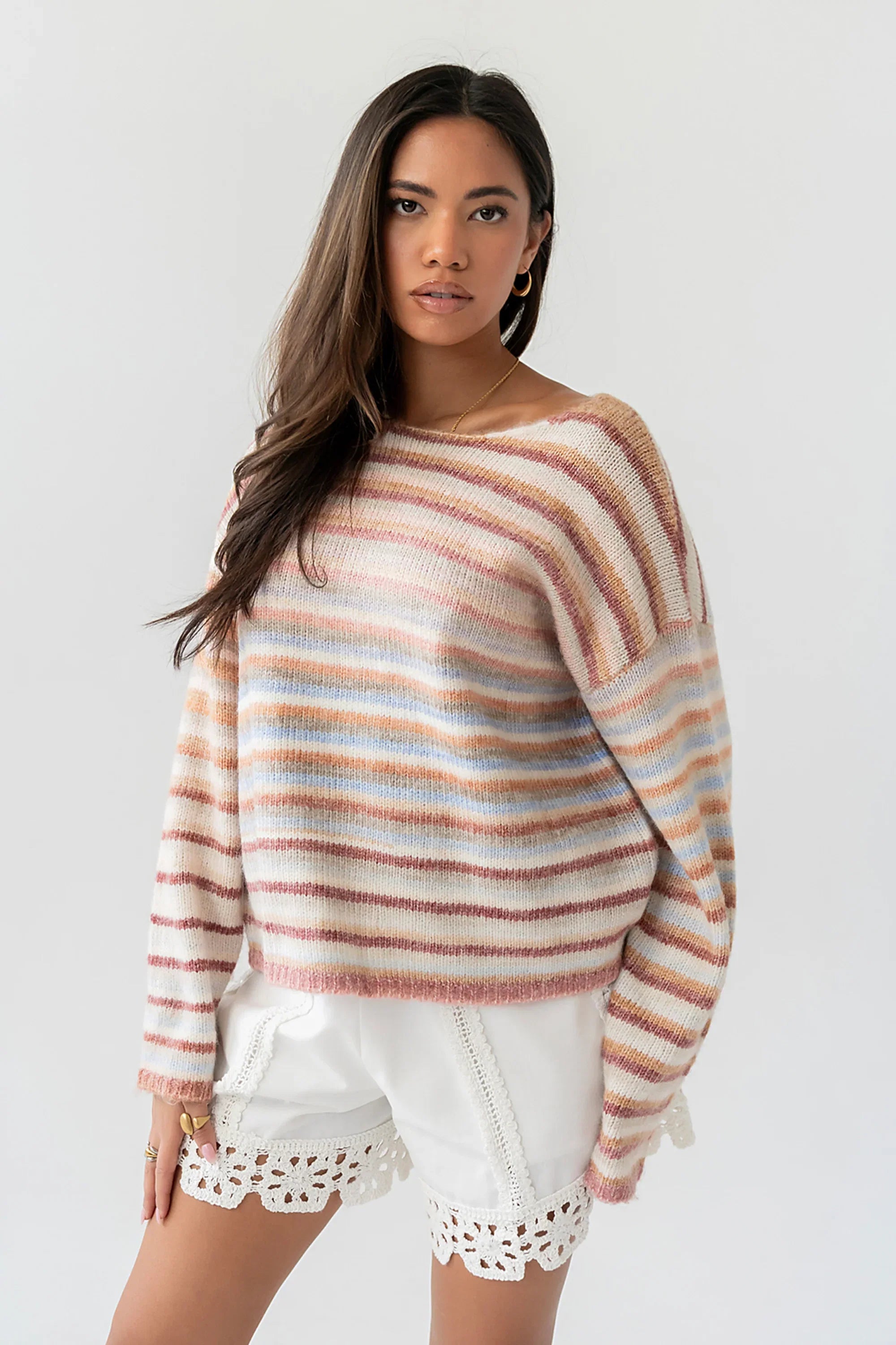 Nicole Striped Knit Sweater
