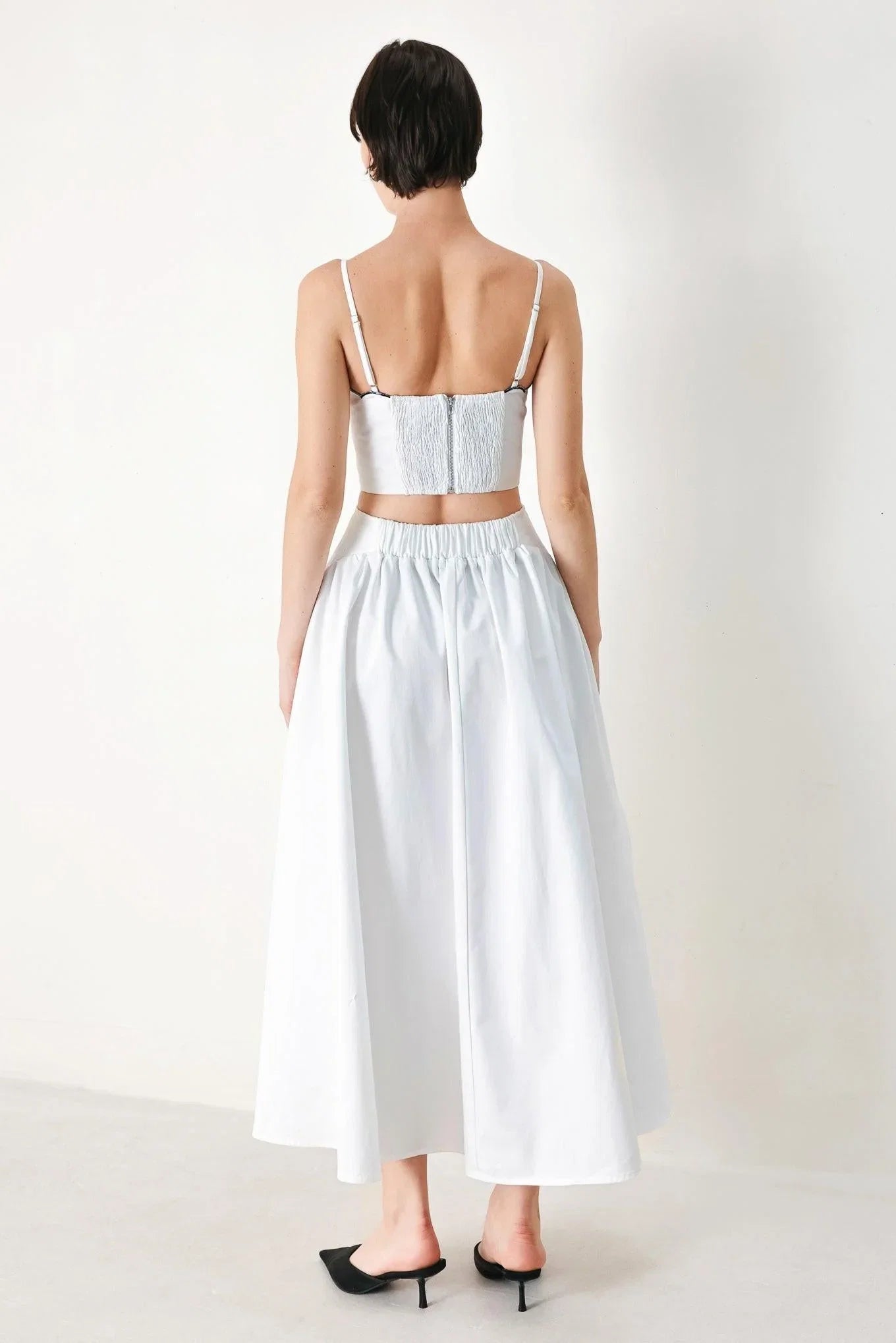 PURE ELEGANCE WHITE MIDI DRESS