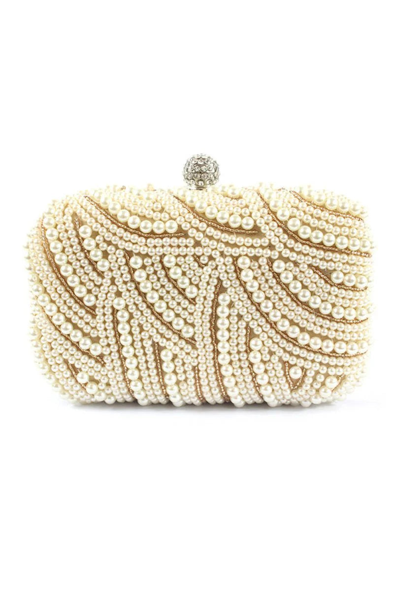 Amazing Pearl With Crystal Rhinestone Chain Clutches