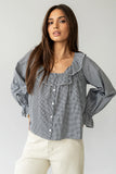 Ayla Gingham Blouse in Black
