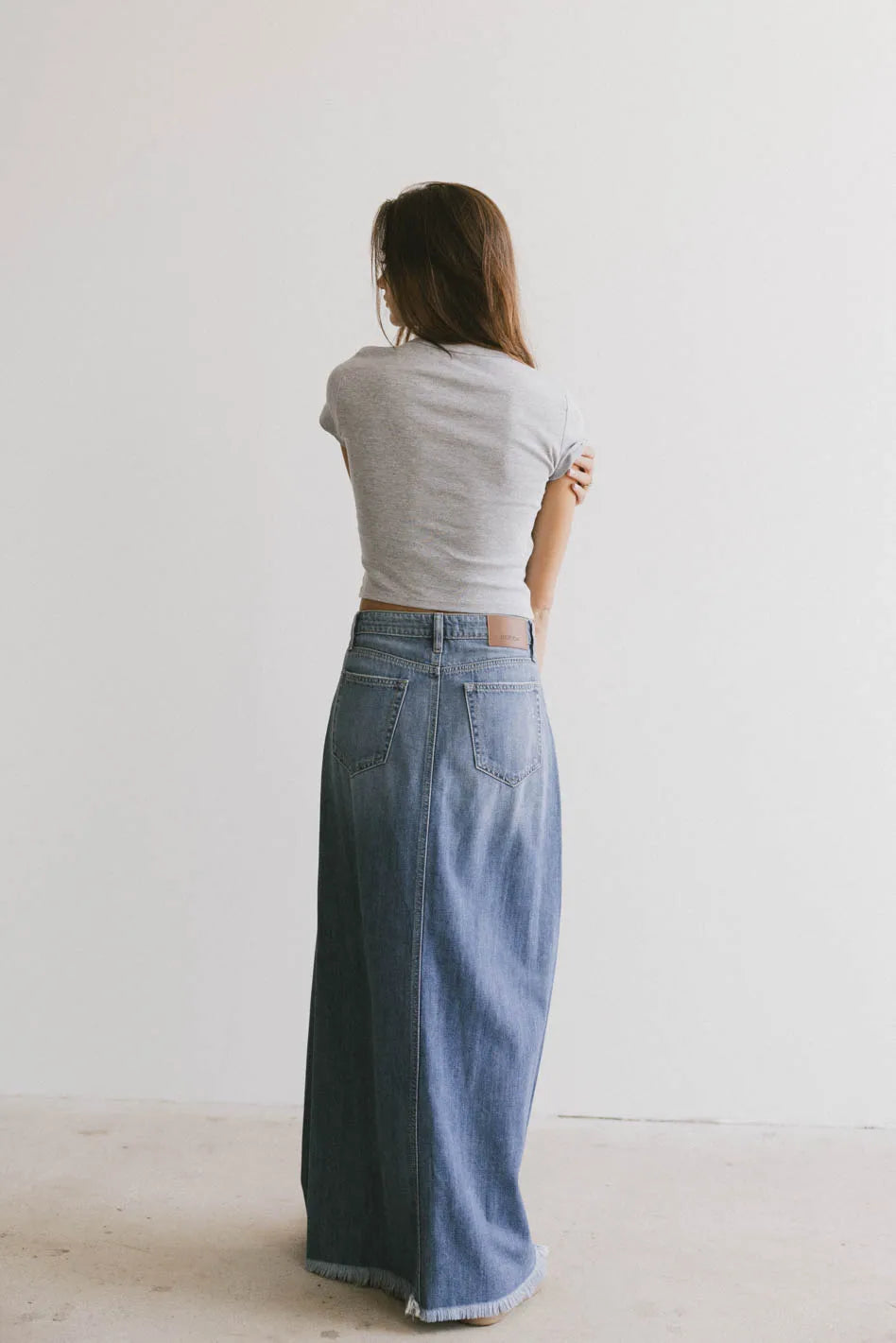 Heather Denim Maxi Skirt FINAL SALE