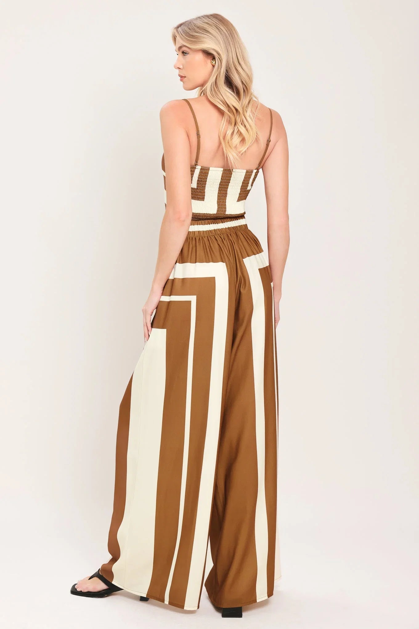 LUXE COAST BROWN IVORY TOP PANT SET