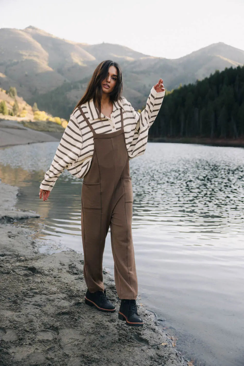 Kestrel Knit Overalls in Mocha FINAL SALE
