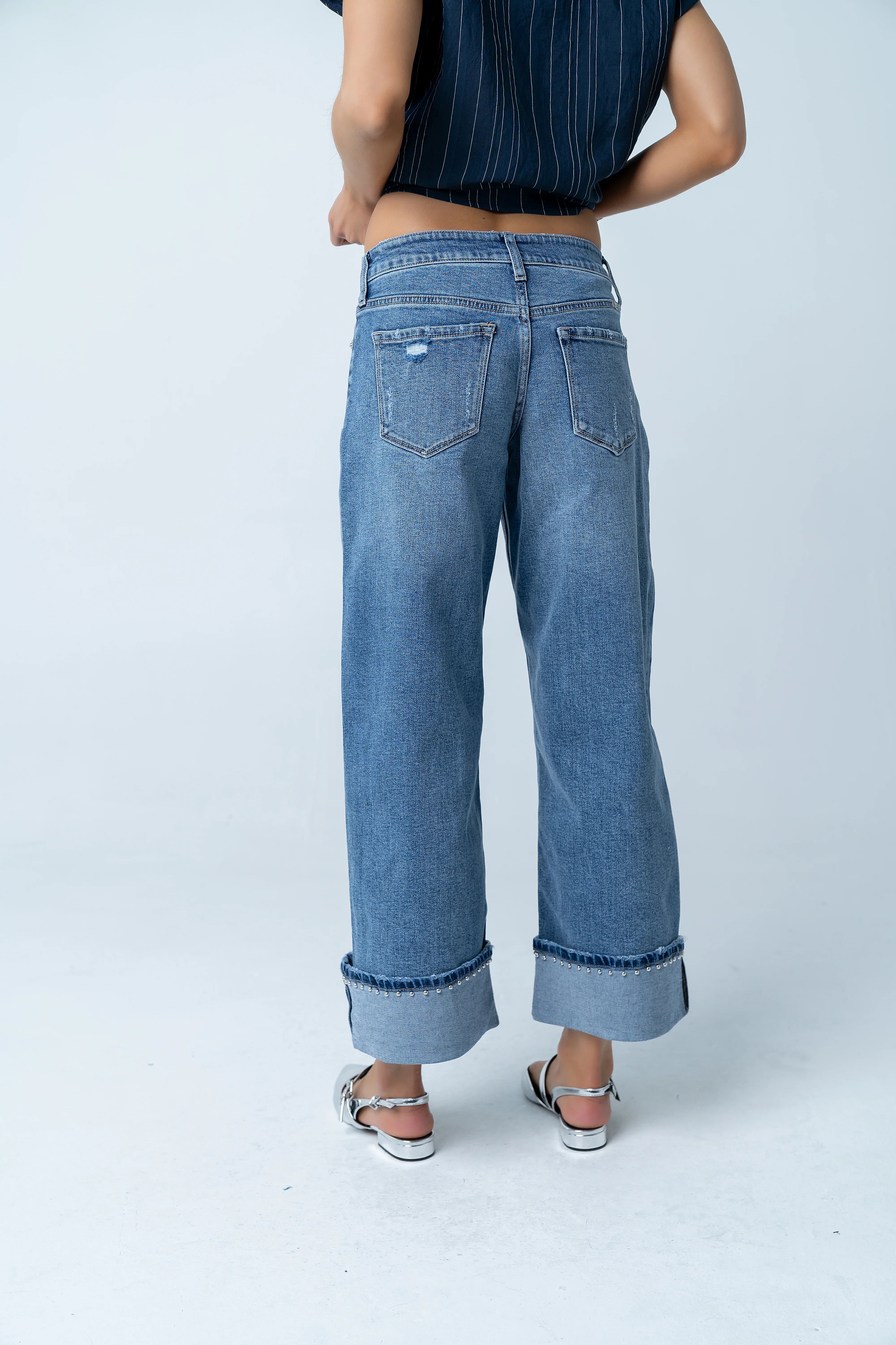 Rika Studded Wide Leg Jeans