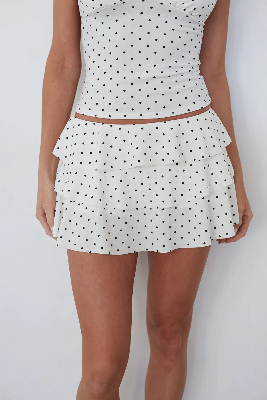 Gracie Polka Dot Ruffle Mini Skort