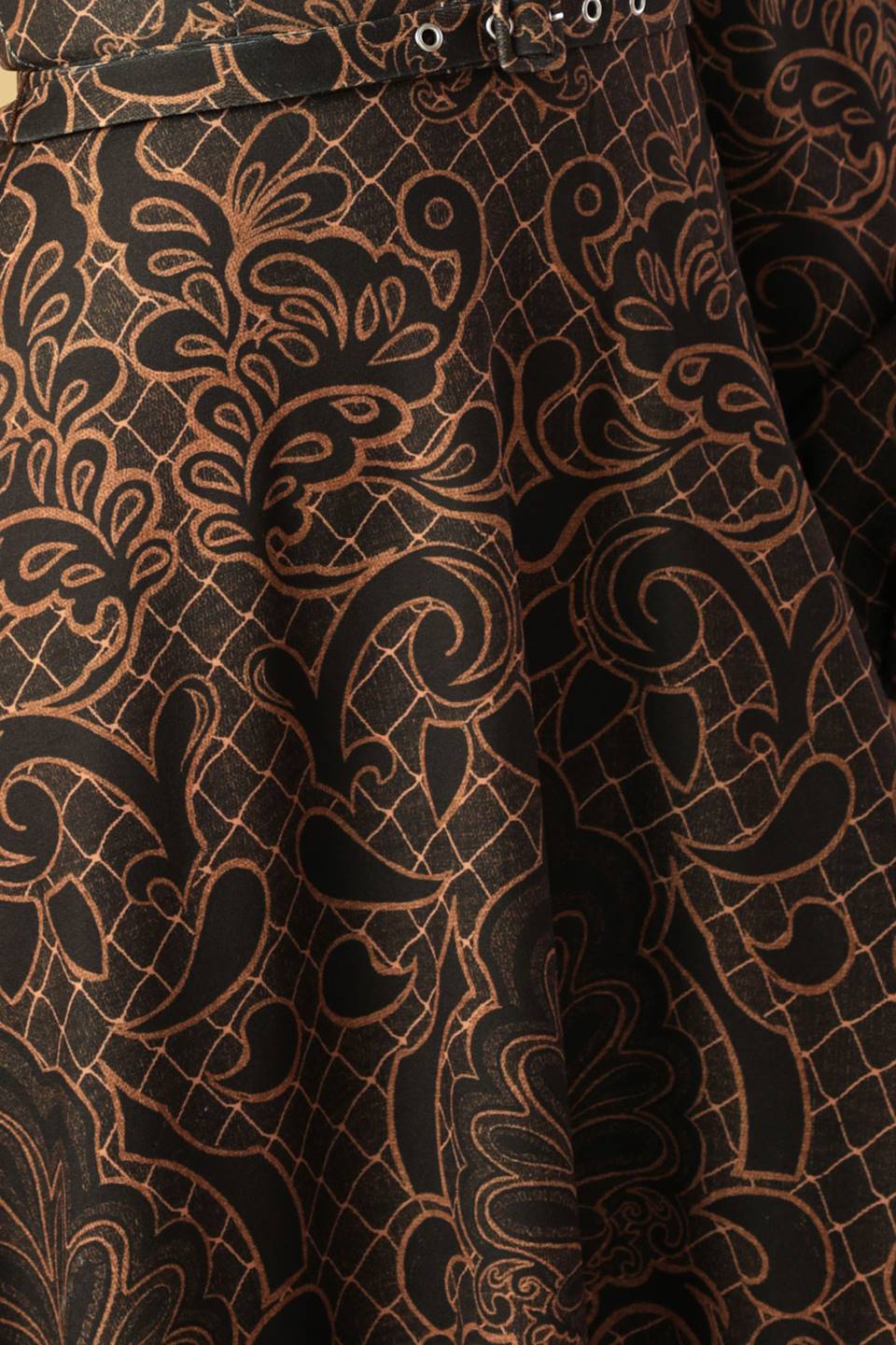 RUSTIC ALLURE BROWN MIDI DRESS