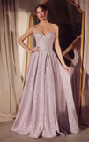 Krista Gown Glitter Dusted A line Bustier Dress