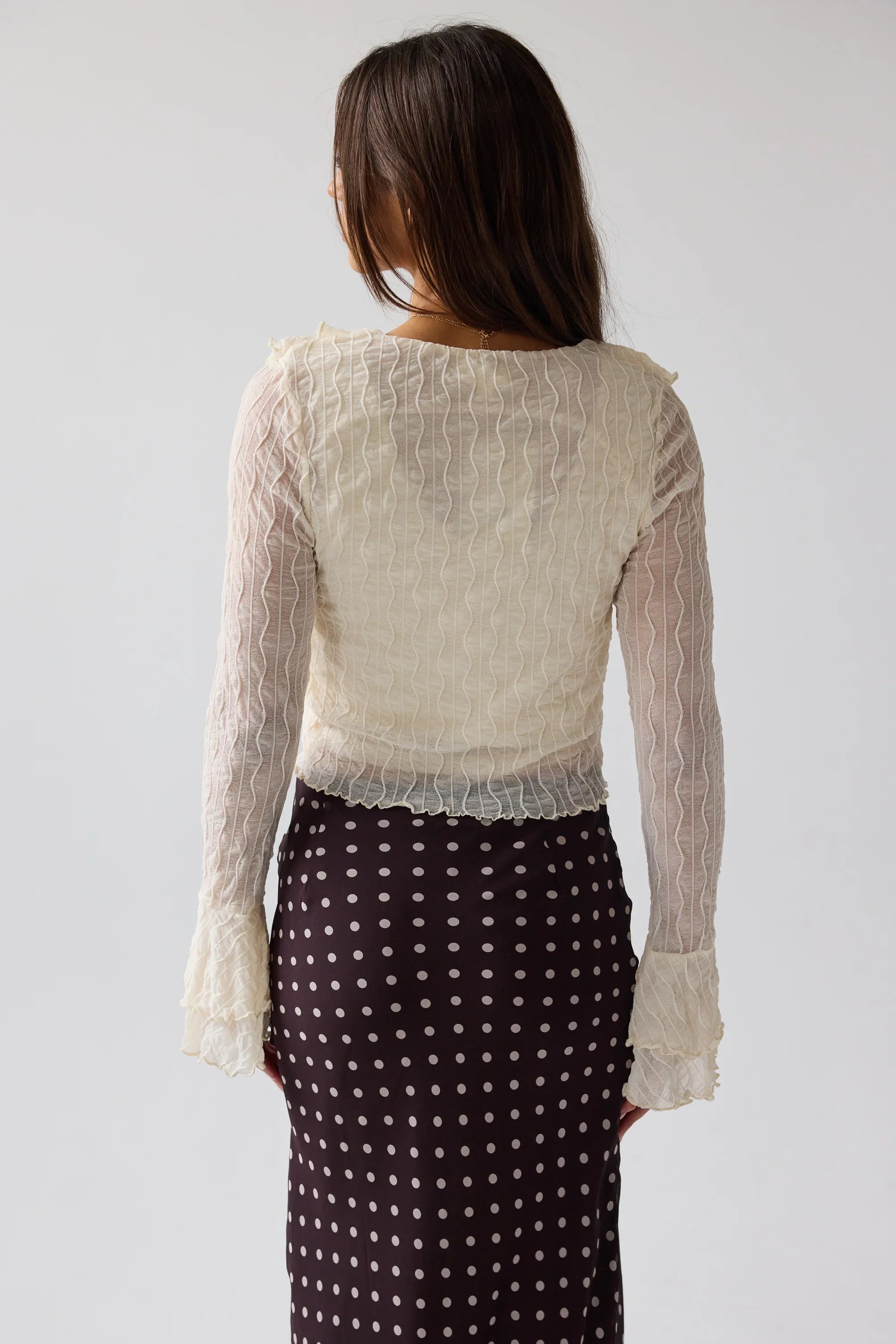 Joy Ruffle Top in Ivory FINAL SALE
