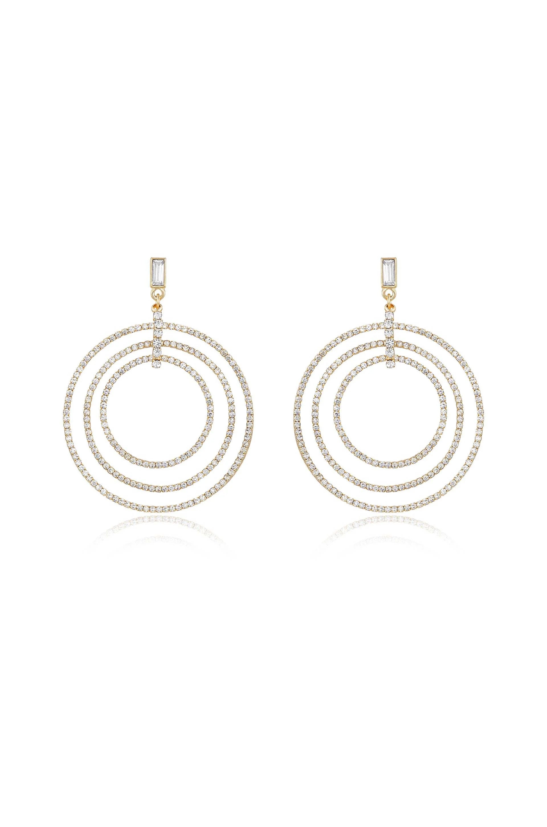 Disco Crystal Ring Earrings