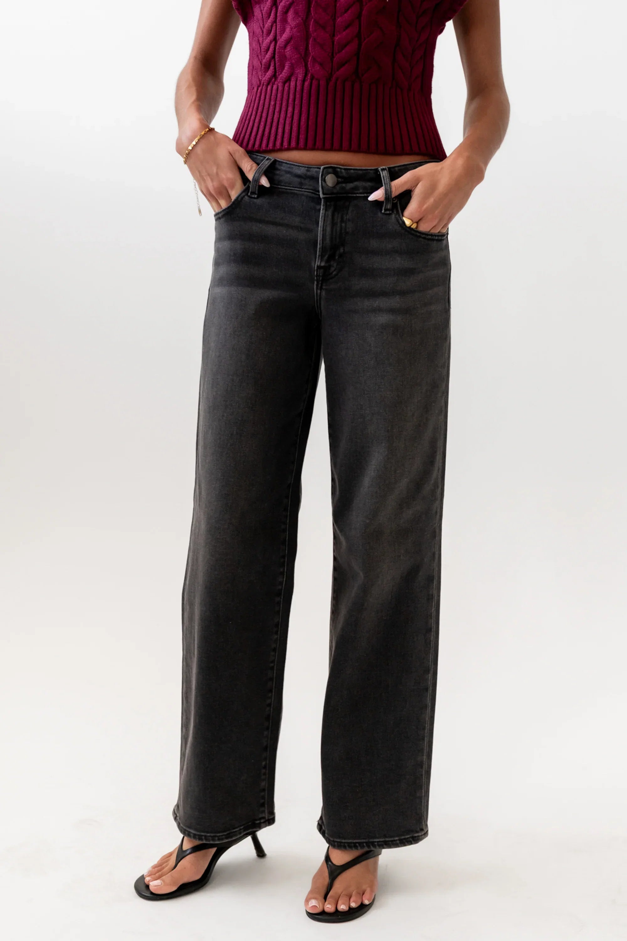 Sloane Wide Leg Jeans in Black
