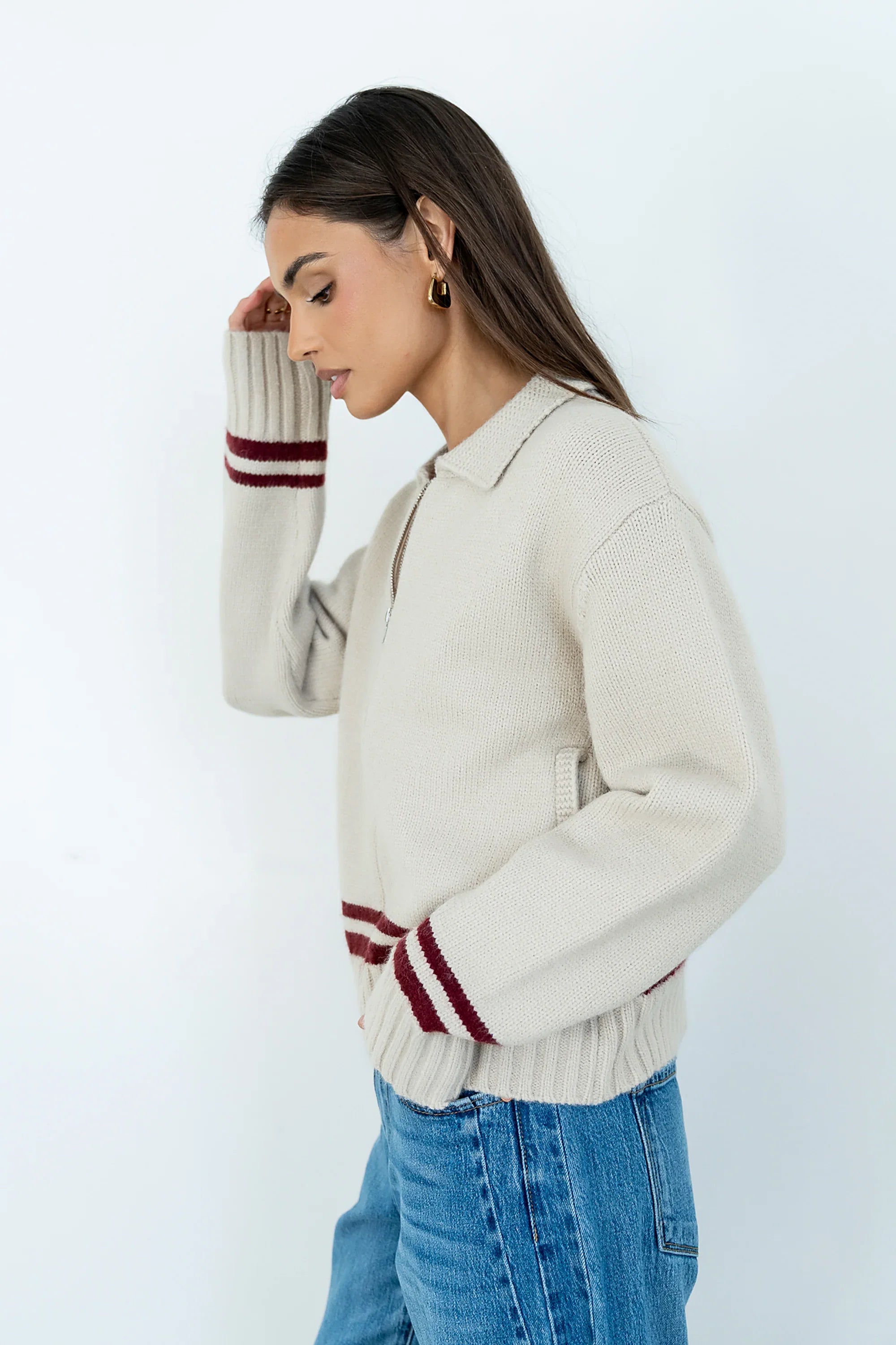 Polly Knit Jacket in Oatmeal FINAL SALE
