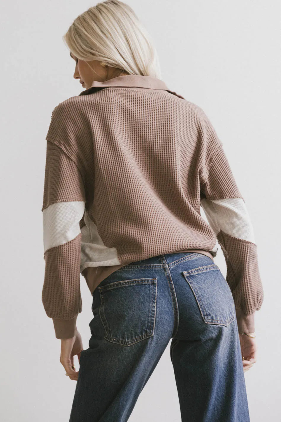 Harbor Knit Quarter Zip in Brown FINAL SALE