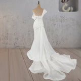 Mermaid Ruched Off Shoulder Beauty Wedding Dress with Train