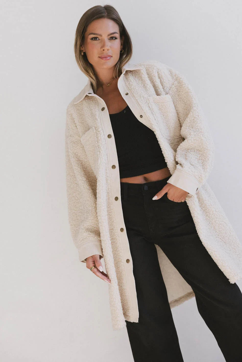 Milandra Sherpa Long Jacket FINAL SALE