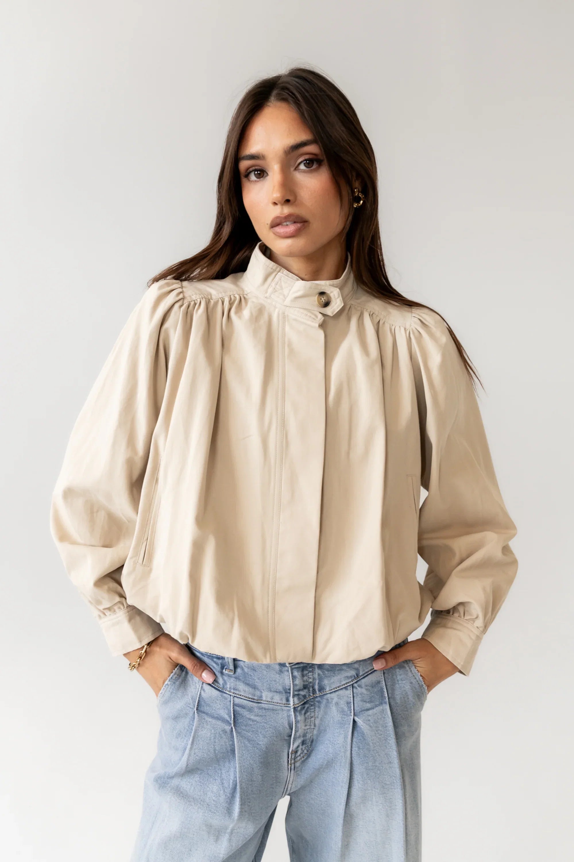 Londyn Bubble Jacket in Tan