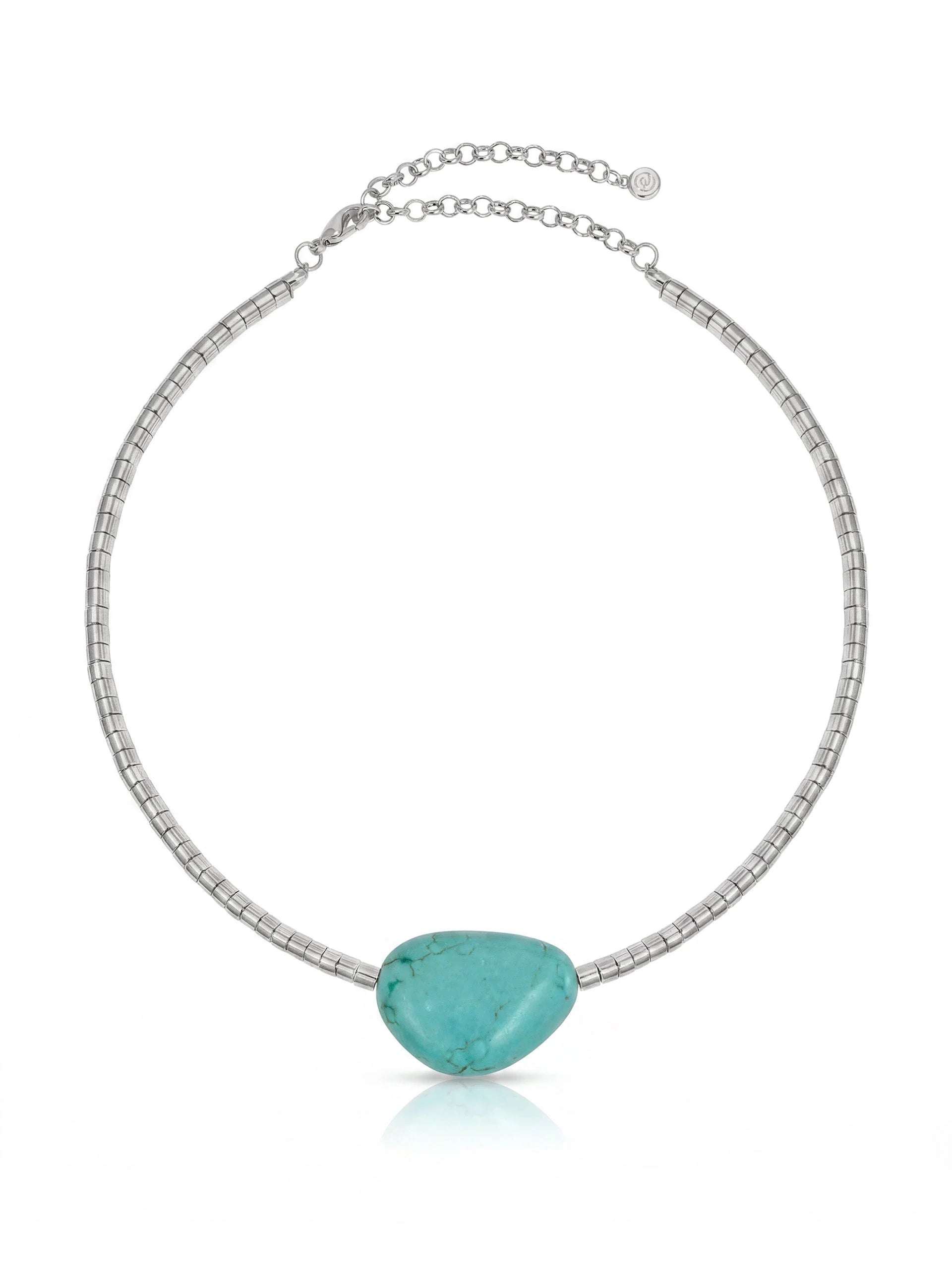Beaded Turquoise Nugget Necklace