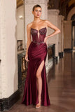 Robyn Gown Strapless Dress With Corset Bodice