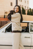 Abara Colorblock Sweater in Oatmeal FINAL SALE