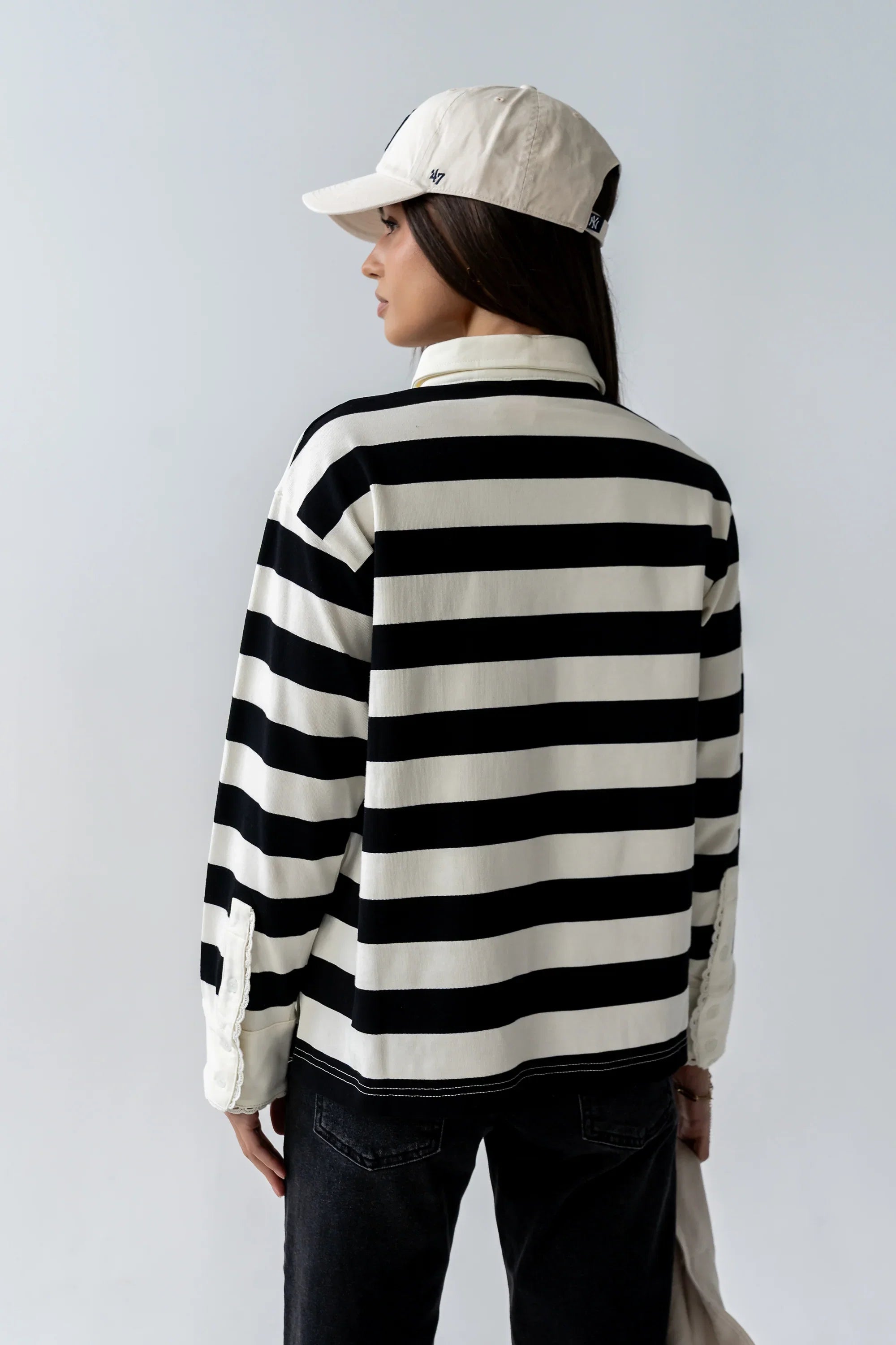 Hamlin Striped Top in Black