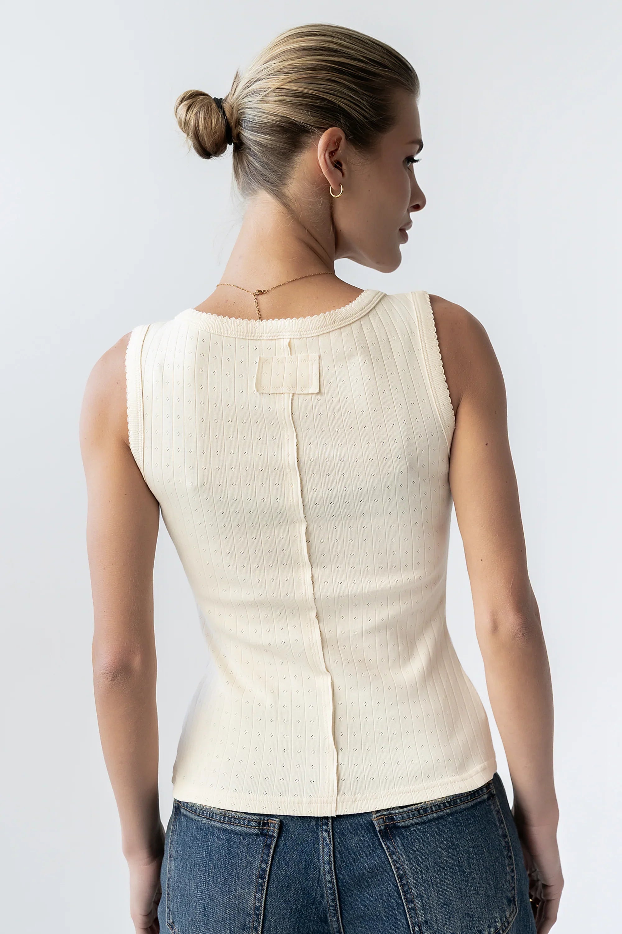 Apollo Knit Tank Top in Beige