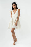 Quinny Lace Trim Mini Dress in Cream