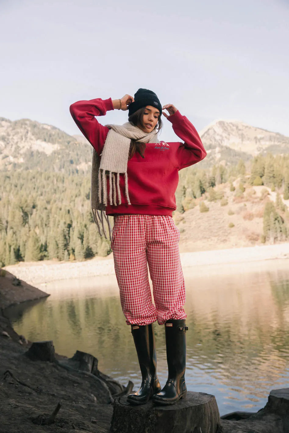 Romero Gingham Pants in Red FINAL SALE