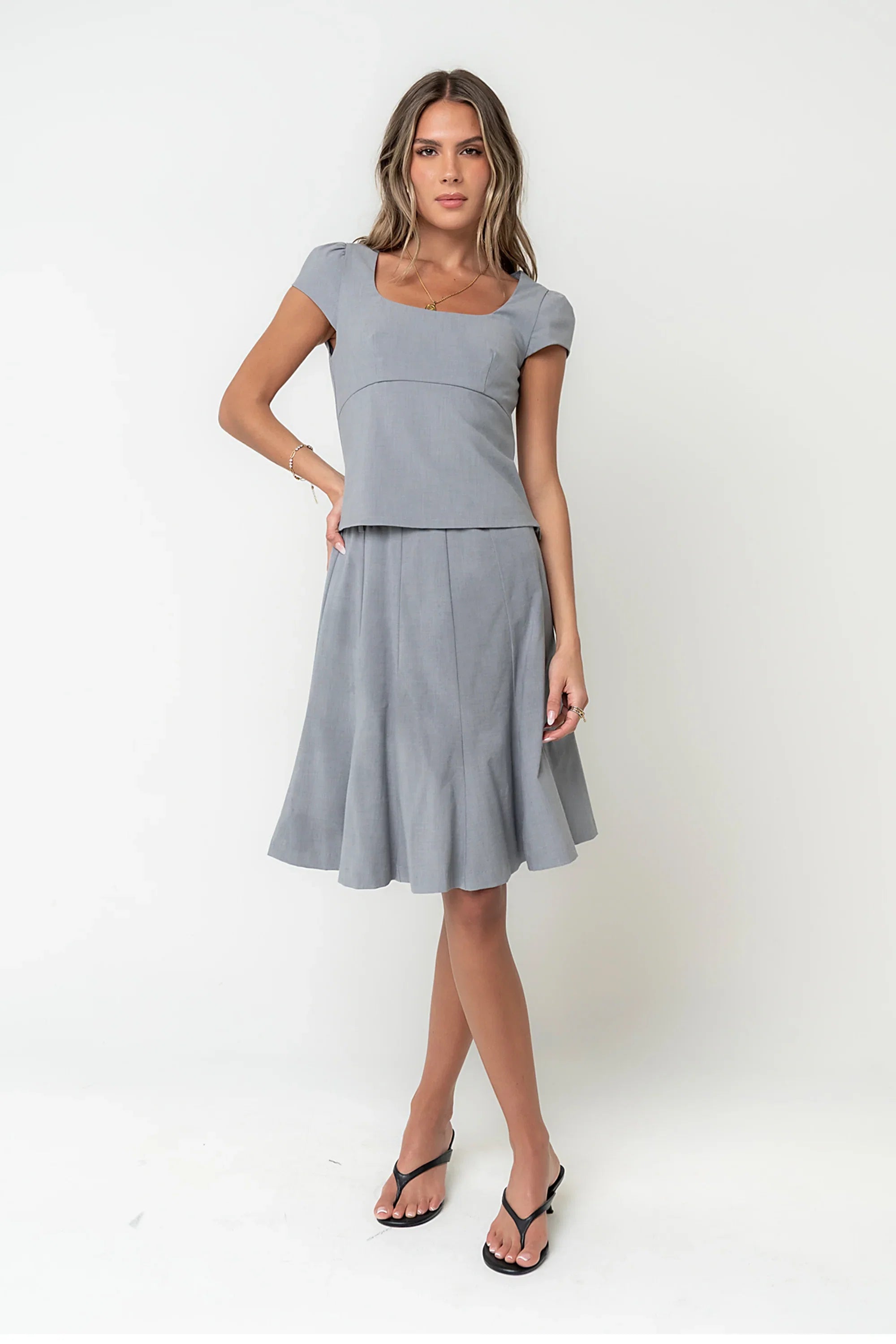 Carly Pleated Midi Skirt