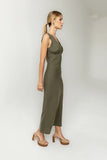 Hailey Lace Trim Maxi Dress in Olive FINAL SALE